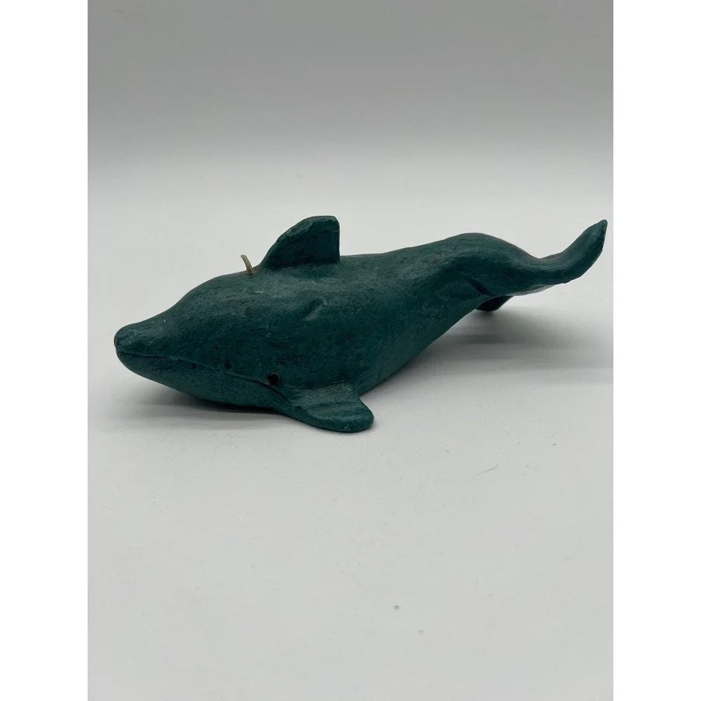 Vintage 90s Dolphin Wax Candle Nautical Whimsy Retro Ocean Marine Decor‎